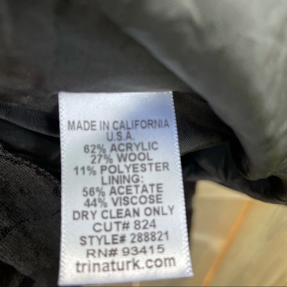 Trina Turk skirt lined USA made size 4 black - Picture 8 of 8